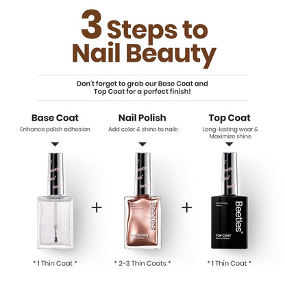 Beetles Glitter Nail Polish - 15ml Fast Drying & Long Lasting Bronzer Gold Nail Lacquer Finish for Women