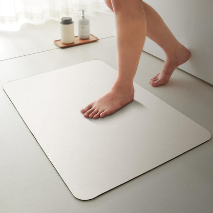 White Bath Mat, Bathroom Rugs Non Slip Washable Thin Absorbent Quick Dry Bath Mat Fits Under Door Bathroom Floor Mat Perfect for Bath, Shower, or Sink 20"x30" White