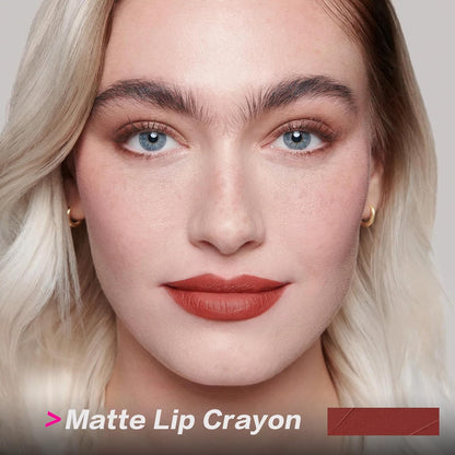 FOCALLURE Ultra Chic Matte Lipstick,Rich Vitamin E Lip Crayon,Lightweight Matte Color without Drying or Fading,Long Lasting Waterproof Lips Makeup,AUBURN