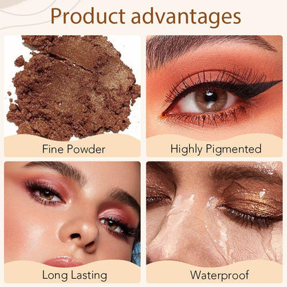 4 Colors Matte Shimmer Eyeshadow Makeup Palette,Rose Gold Champagne Nude Natural Neutral Eye Shadow Palette,Long Lasting Waterproof Naturing-Looking Women Girls Eye Shadow