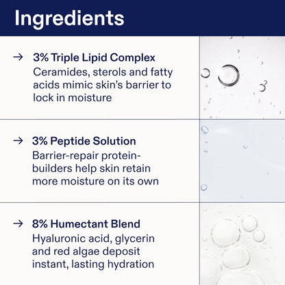 Skinfix Triple Lipid-Peptide Cream Mini - 0.5 oz - Rich Face Moisturizer to Instantly Hydrate & Restore Dry, Sensitive Skin - Non-Comedogenic, Fragrance Free, Vegan, Cruelty Free