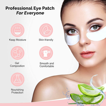 GreenLife 100% Naturel Eyelash Extension Under Eye Gel Pads patches kit Collagen with Aloe Vera Hydrogel Eye Patches set for Eyelash Extension Supplies Tools - 400 pairs