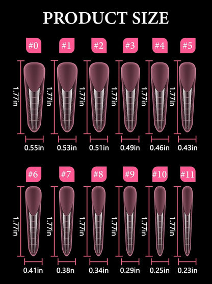 EBANKU Dual Nail Forms for Poly Extension Gel, 120 PCS Pink Nail Molds Reusable Nail Extension Forms for Builder Gel Manicure Design Salon DIY 12 Sizes