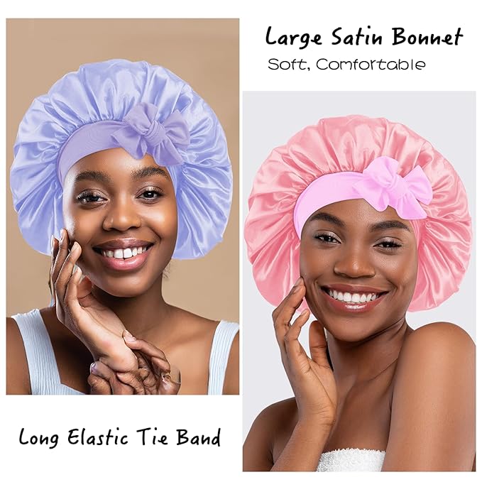 3pcs satin bonnet for sleeping