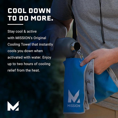 MISSION Original Cooling Towel - Soft, Durable Microfiber - Cools Up to 2 Hours - UPF 50 Sun Protection - Machine Washable