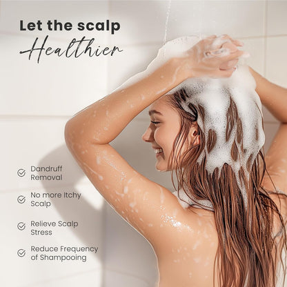 AIMIKE Scalp Massager - Silicone Shampoo Brush for Hair, Dandruff Removal & Hair Growth Stimulator - Exfoliator for Dry & Wet Scalp