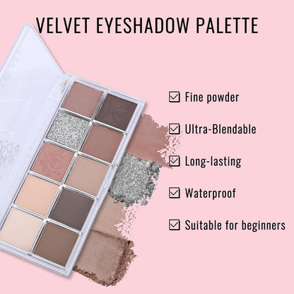 Erinde 10 Colors Eyeshadow Palette Makeup - Matte Shimmer Glitter Eye Shadow, Ultra-Blendable, High Pigmented, Naturing-Looking, Neutral Nude Eyeshadow Pallet with Professional Brush,21