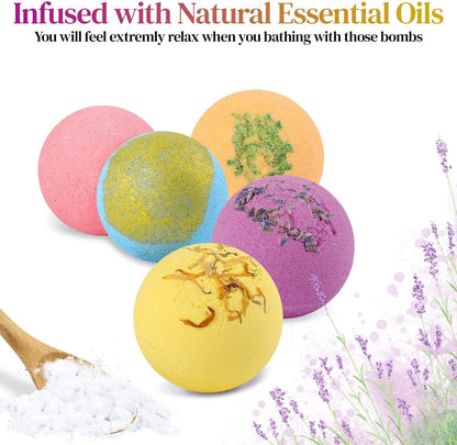 Bath Bombs Gift Set 12 PCS 2.8oz Organic Natural Essential Oils, Relax and Moisturize Skin, Luxury Spa Bomb Gifts for Girl, Mom, Kids, Wife, Birthday, Valentine's Day, Anniversary