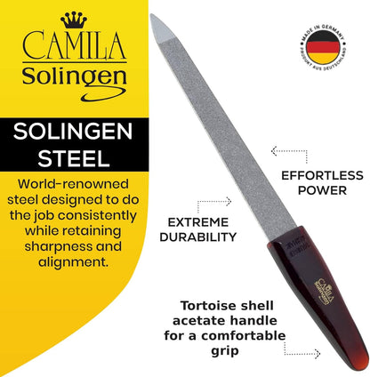 CS17 Sapphire Metal Nail File for Natural Nails Fingernail and Toenail Care, 5" Double Sided Coarse and Fine for Manicure and Pedicure