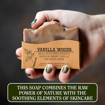 CompassSoap Vanilla Woods | Natural Bar Soap for women | Best Bath Soap Bars for Women with Minimalist & Gentle Lather | Paraben & Phthalate Free Body Soap Bars for Women | 5 oz. Pack of 2