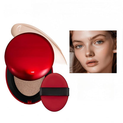 MAEPEOR Cushion Foundation 9 Colors Full Coverage Weightless Satin Glow Foundation Hydrating Long-Lasting Cushion BB Cream (Color 09)