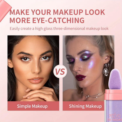 URQT 4 Color Polvo De Hadas Fairy Dust Highlight Patting Powder - Full Body Contouring and Clavicle Pearlescent Patting Powder for Face and Eye, Halloween Sparkling Body Glitter Powder (4 Pack)