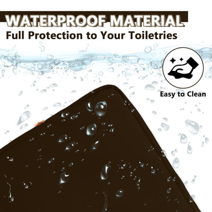 Large Makeup Bag Pouch,Nylon Women Travel Toiletry Storage Bag Preppy Cosmetic Bag for Girls,Big Makeup Organizer Bag Cute Zipper Pouch Skincare Bag for Sport Work Gift(Large-Chocolate)