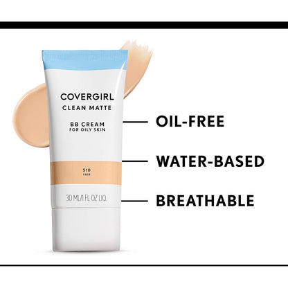 COVERGIRL - Clean Matte BB Cream, Oil-Free, Long-Lasting, Sensitive Skin, Lightweight, 100% Cruelty-Free (Pack of 2)