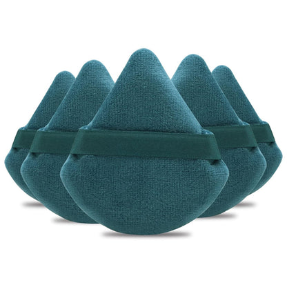 Powder Puffs Daubigny 6 Pieces Powder Puff Face Soft Triangle Makeup Puff for Loose Powder Mineral Powder Body Powder Velour Cosmetic Foundation Blender Sponge Beauty Makeup Tools(Peacock Blue)