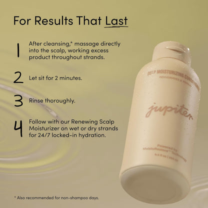 Jupiter Deep Moisturizing Conditioner – Moisturizing, Nourishing, and Strengthening Hair Care – Daily Scalp & Hair Hydration for Silky Strands – Color-Safe, Sulfate-Free, Paraben-Free, 9.5 fl. oz.