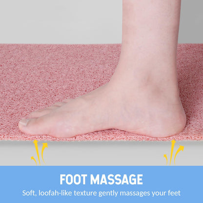 Non-Slip Bathtub Mat, Anti Slip Shower Mat, Fast Drying Bathtub Mats, Foot Scrubber Mat, Anti Slip Mat for Tub, Floor, Bathroom, Kitchen, Home, Hotel (Pink 36"×24")