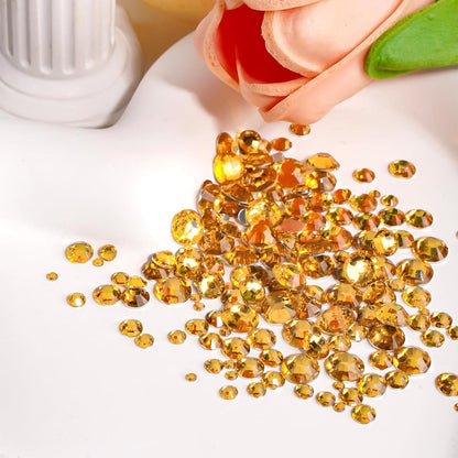 Canvalite 2784Pcs Gold Rhinestones Flatback Gems, Nail Rhinestones Nail Art Gems with Jewelry Glues, Pick Up Tweezers and Rhinestone Picker Dotting Pen, Nail Art Tools for Nails, Clothes, Face, Craft