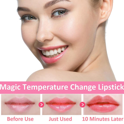 2 Pack Crystal Flower Jelly Lipstick,Magic Color Changing Lipstick,PH Clear Temperature Color Changing Lip Gloss,Lip Balm,Long Lasting Nourishing Moisturizing Lip Stick Set H02+03