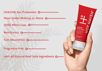 Tallow Sunscreen SPF 50 – Everyday Solar Shield Mineral Sunscreen | Grass-Fed Tallow & Zinc Oxide – Non-Greasy, Baby Safe, Reef Friendly, Chemical-Free Moisturizer – 3.38 oz