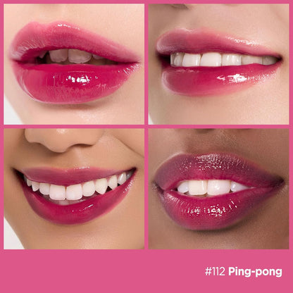 Laka Fruity Glam Lip Tint Mini, Glowing Lip Stain with Wide Color Spectrum, Hydrating & Lightweight Texture, Long-Lasting Bold Stain, Non-Sticky, Vegan, K-Beauty (#112 Ping-pong)