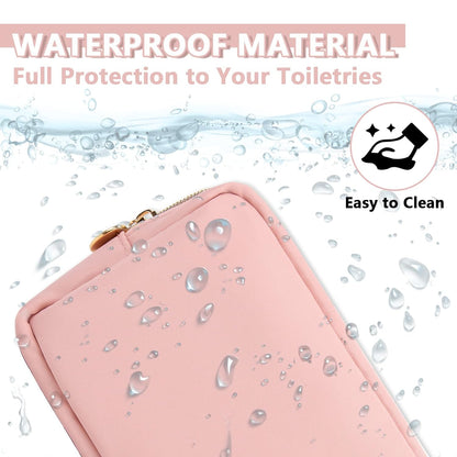 Small Makeup Bag Pouch for PurseNylon Travel Toiletry Storage Bag Cute Preppy Cosmetic Bag for Women Girls,Waterproof Makeup Organizer Bag Pouch Skincare Bag Purse with Zipper (Small-Flamingo)