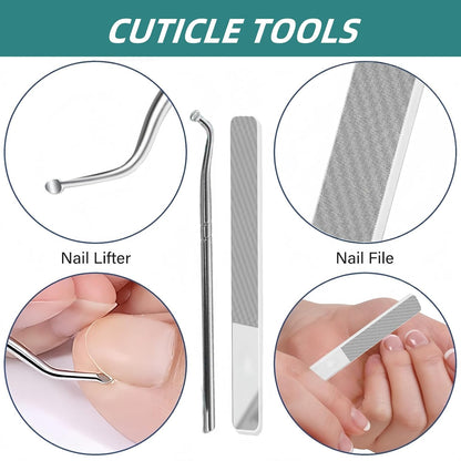 9-Piece Ingrown Toenail & Thick Nail Clipper, Eagle Beak Beveled Nail Clippers,Angled Nail Clippers,Suitable for Men,Women,and Comfort-Seeking Seniors at Home,in The Office,and During Travel (Black)