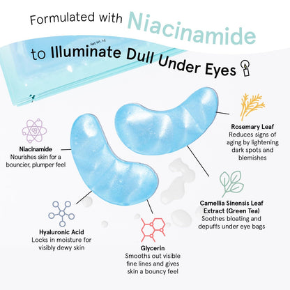 grace & stella Award Winning Under Eye Mask (Blue, 24 Pairs) Reduce Dark Circles, Puffy Eyes, Undereye Bags, Wrinkles, Gel Under Eye Patches, Birthday Gifts for Women - Vegan Cruelty-Free Self Care