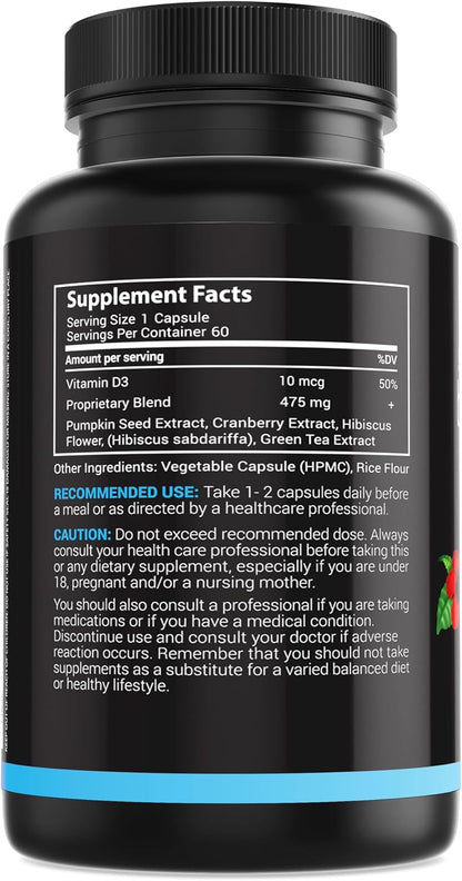 Advanced Bladder Control Supplements for Women & Men - Supports Urinary Tract Health - Helps Overactive Bladder & Urinary Tract Infection - Cranberry Pills w/Pumpkin Seed Oil Extract