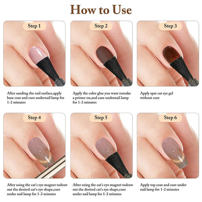 Cat Eye Gel Nail Polish 8ml, Long-Lasting Magnetic Cat Eye Gel 13