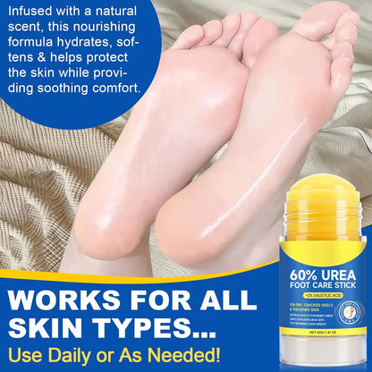Urea Cream Stick 60% plus 2% Salicylic Acid,urea cream percent for feet maximum strength,Foot Lotion Stick for Cracked Heels,Dry Hands & Rough Knees,Callus Remover & Skin Softener, Soften Dead (1)