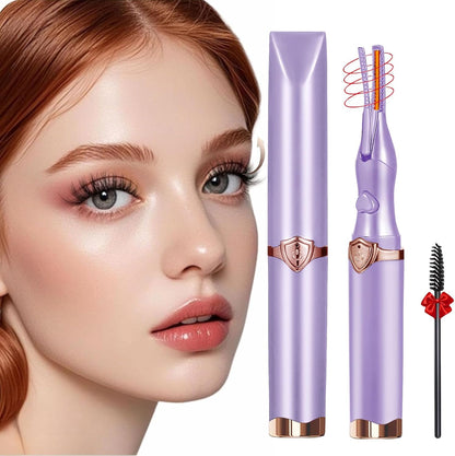 Heated Eyelash Curler, 2-in-1 Clip-Type Design, 3 Temperature Modes, USB Rechargeable Electric Eyelash Curler, Natural Curling 24H Long-Lasting Curl, Gift for Women & Girls, Purple CB