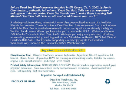 Dead Sea Warehouse - Dead Sea Salts for Soaking - 100% Dead Sea Mineral Bath Salts - Great for Soothing Muscles Aches, Relaxation, Alleviate Skin Issues - Unscented - 2 lbs - 2 Pack