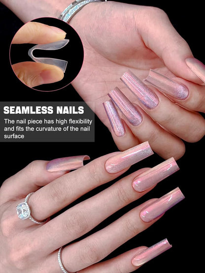 EBANKU 120Pcs Matte Dual Nail Forms, Poly Gel Nail Molds Square Clear Full Cover Coffin Nail Tips Extension Forms 12 Sizes for Gel Manicure Nail Art Design Salon&DIY