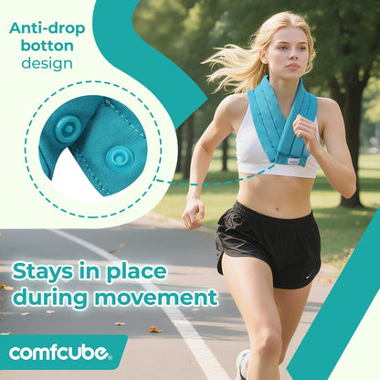 Neck Ice Pack Wrap for Cervical Pain and Cooling, 2 Hours Long Lasting Cold Ice Pack for Neck Shoulders, FSA Eligible, Flexible Cold Pack for Hot Weather, Hot Flashes, Surgery, Swelling