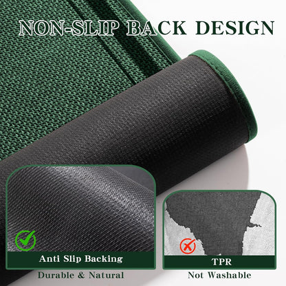 chakme Bathroom Rugs Mat 32x17, Ultra Thin Non Slip Bath Mat Quick Dry Absorbent Bath Mat for Bathroom Floor, (Dark Green, 32"x17")