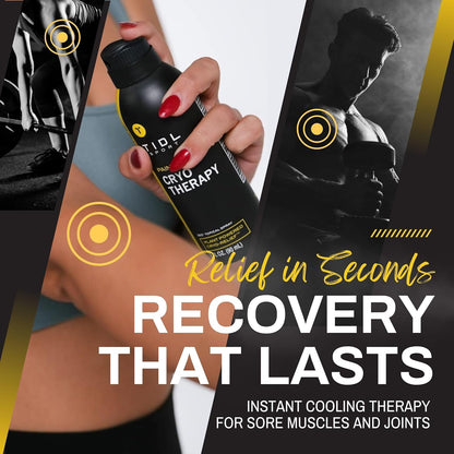 TIDL Cryotherapy Pain Relief Spray, 3 Oz (Pack of 2) Targeted Neck Pain, Joint & Muscle Pain Relief with Organic, Plant-Based Menthol, Instant Cooling for Arthritis, Back & Knee Pain