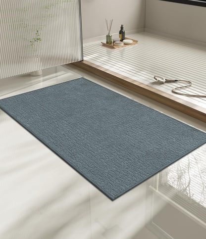 chakme Bathroom Rugs Mat 36x24, Ultra Thin Non Slip Bath Mat Quick Dry Absorbent Bath Mat for Bathroom Floor, (Light Blue, 36"x24")