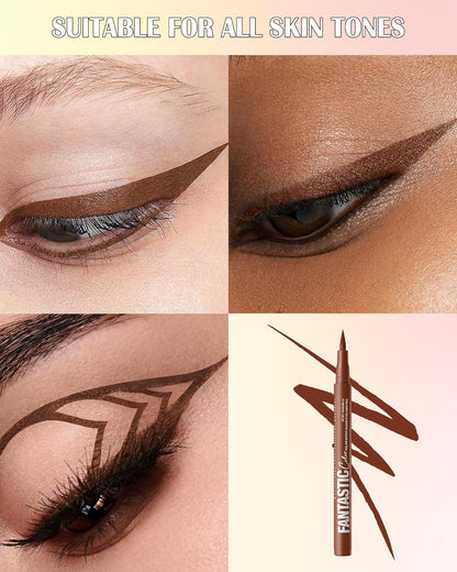 Burgundy Matte Liquid Eyeliner Pencil,Colorful High Pigmented Waterline Eye liner Waterproof Pen, Bright Colored Smudgeproof Long Lasting Eyeliner Pen Christmas Party Festival Makeup Gift for Women-06