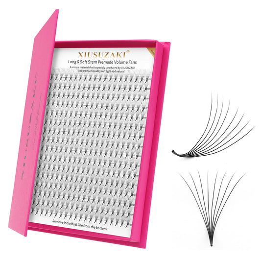 Premade Fans Eyelash Extensions 8D Volume Lash Extensions 0.07 Thickness Eyelash Extension C Curl Premade Lash Fans Mix 9-16mm Fluffy Soft Handmade Lash Fan Eyelashes(8D-0.07-C,9-16mm)