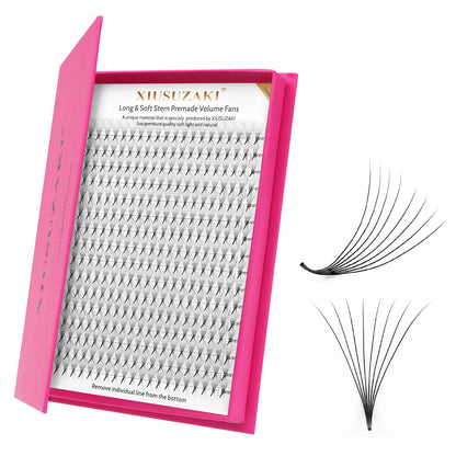 Premade Fans Eyelash Extensions 8D Volume Lash Extensions 0.07 Thickness Eyelash Extension D Curl Premade Lash Fans Mix 9-16mm Fluffy Soft Handmade Lash Fan Eyelashes(8D-0.07-D,9-16mm)