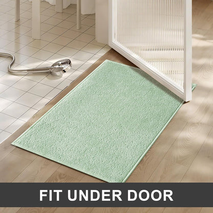 Bathroom Runner Rugs, Thin Absorbent Non-Slip Bath Mat, Quick Dry Low Pile Mats for Bathroom Floor Front of Bathtub,Shower Room,Sink,24"×60",Sage Green