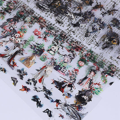 10 Rolls Nail Foils Transfer Nail Art, Chinese Style Nail Foil Transfer Stickers Self Adhesive Nail Art Supplies Decals Cute Panda Manicure Accessories Fall Winter Nail Decorations for Women