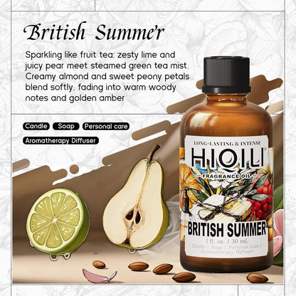 HIQILI British Summer Fragrance Oil for Diffuser, Inspired by Bvr.Berry Women Brit-Sumr, Candle & Soap Making, Bath Bombs - Fresh Sweet Notes, Long-Lasting Aroma - 1 Fl Oz