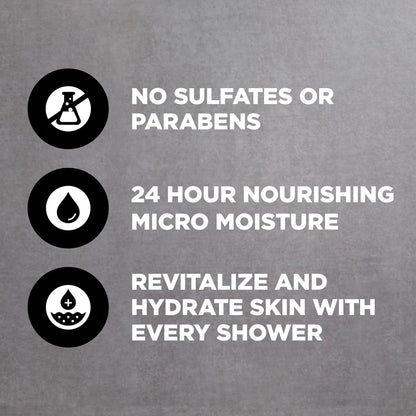 DOVE MEN + CARE Body and Face Scrub Charcoal + Clay Body Wash for Men with 24-Hour Nourishing Micromoisture Technology 30 oz