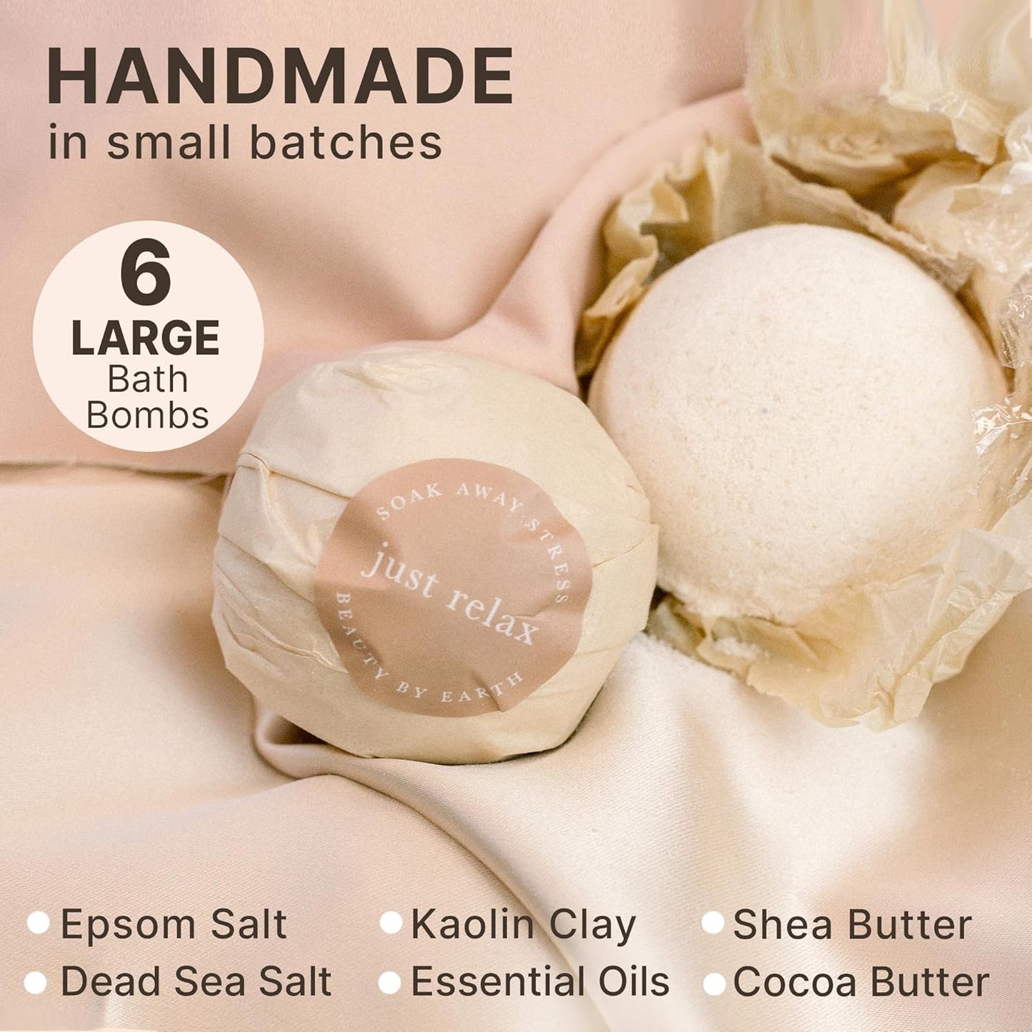 Bath Bombs Gift Set, USA Made with Organic & Natural Ingredients, Relaxing Spa Gifts for Women & Men