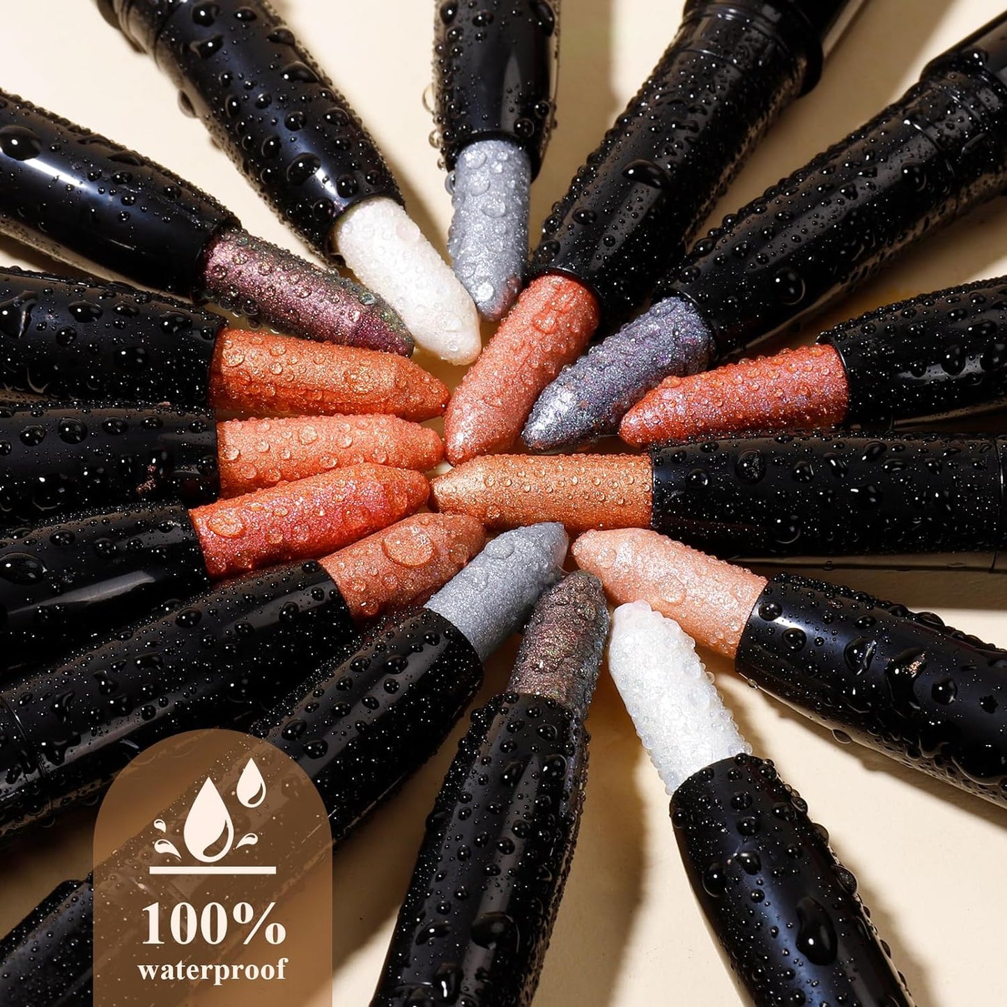 Longwear Cream Eye Shadow Sticks(21 Star Shimmer), Smudge-Proof, Waterproof Eyeshadow,Silky Formula Glitter With Makeup Brush,Silk Eyeshadow Stick