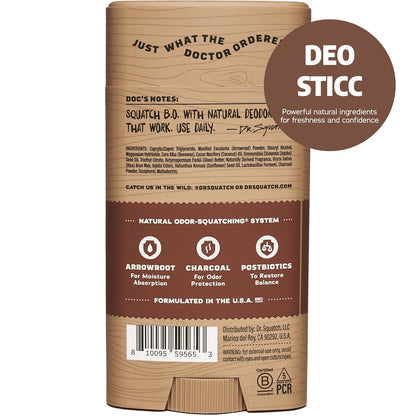 Dr. Squatch Natural Deodorant for Men - Odor-Squatching Aluminum Free - Maverick Musk (2.65 oz, 3-Pack)