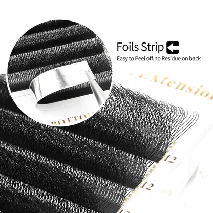 W Lash Extensions Supplies 6D Eyelash Extensions W Shape 0.07mm Thickness C Curl 14mm Premade Fans Easy Fan Lashes Volume Matte Black 12 Rows Crisscross Eye Lashes(W-6D-0.07-C,14mm)
