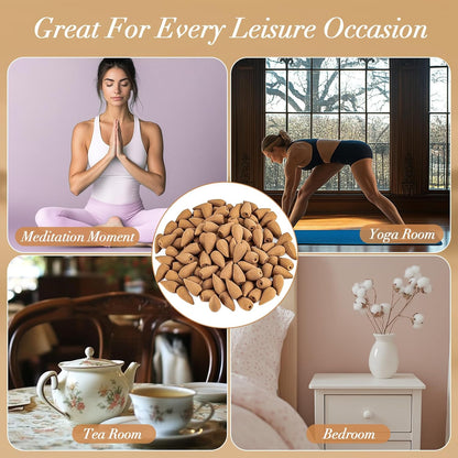 Sukh Backflow Incense Cones for Waterfall - 108 PCS Waterfall Scented Cone Bulk Aromatic Smoke Fountain for Aromcatherapy Yoga Relaxation Home Decor(Sandalwood Scents)